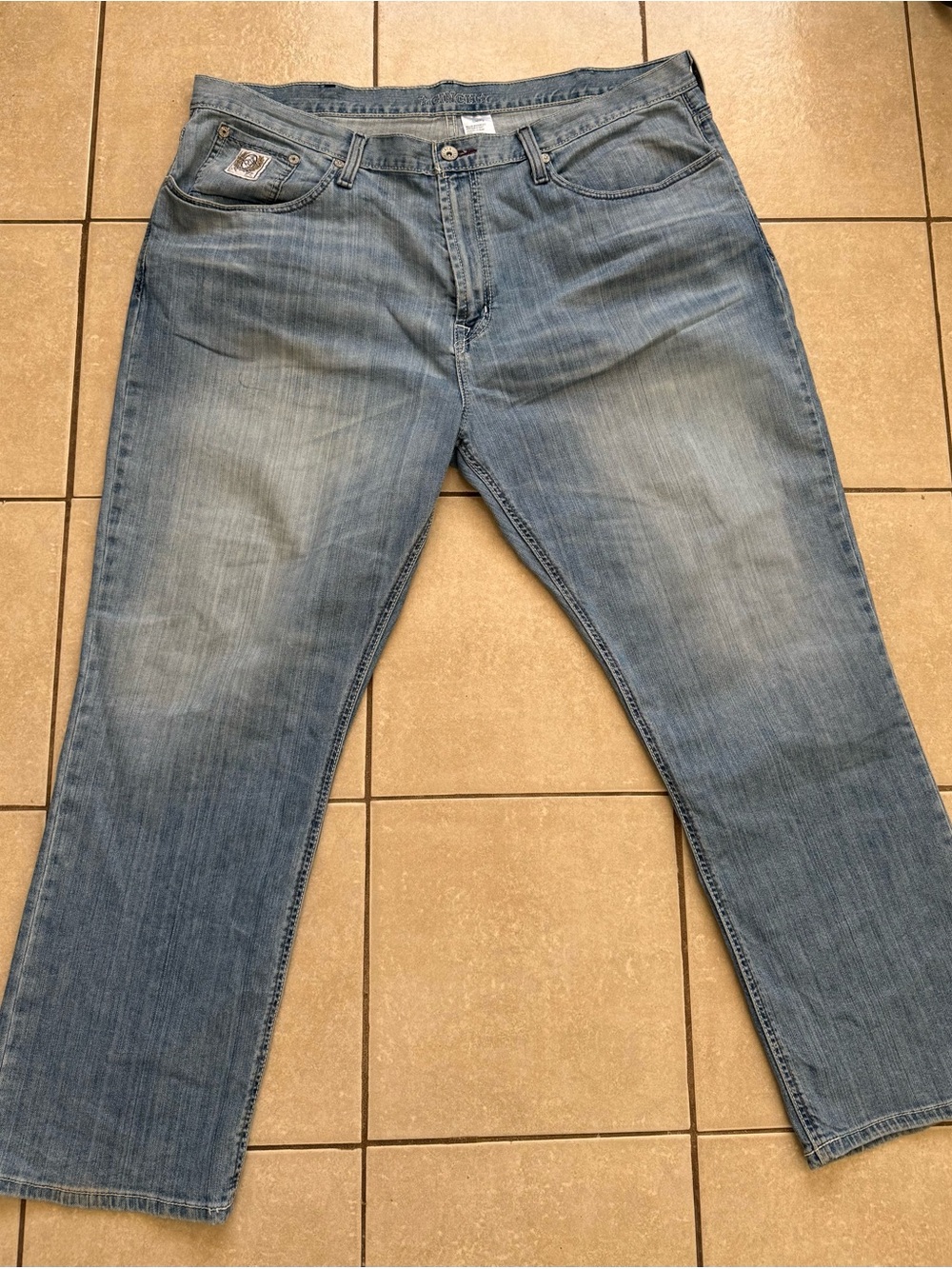 Cinch White Label Mens Relaxed Fit Light Wash Denim Jeans 44x30